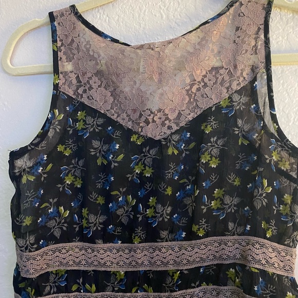 Girl Krazy by Krazy Kat Sheer with Lace Tank Top / Blouse Size Small - Picture 4 of 5